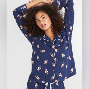 POLO RALPH LAUREN
Navy Bear Knit Pajama Top In Navy With Bears